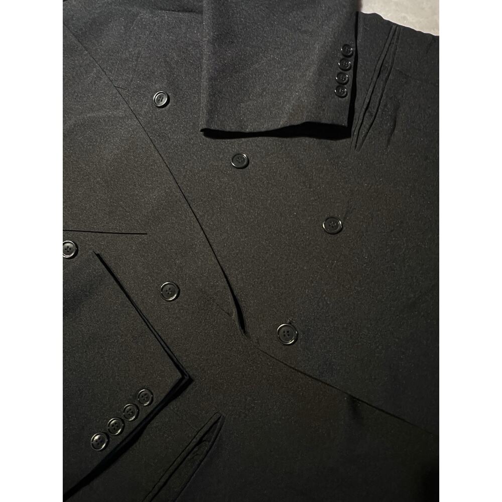 Vintage Gino Cappeli 46R Black Double Breasted Blazer Jacket - Picture 8 of 14